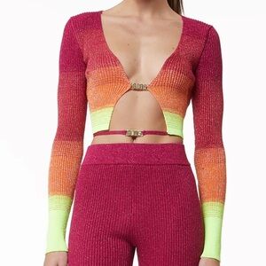 GCDS Lurex Degrade Mini Cardigan NWT